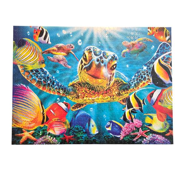 Buffalo Puzzle 1000 Pieces Marine Color Tiny Bubbles Turtles Fish Sea Life - Picture 1 of 8